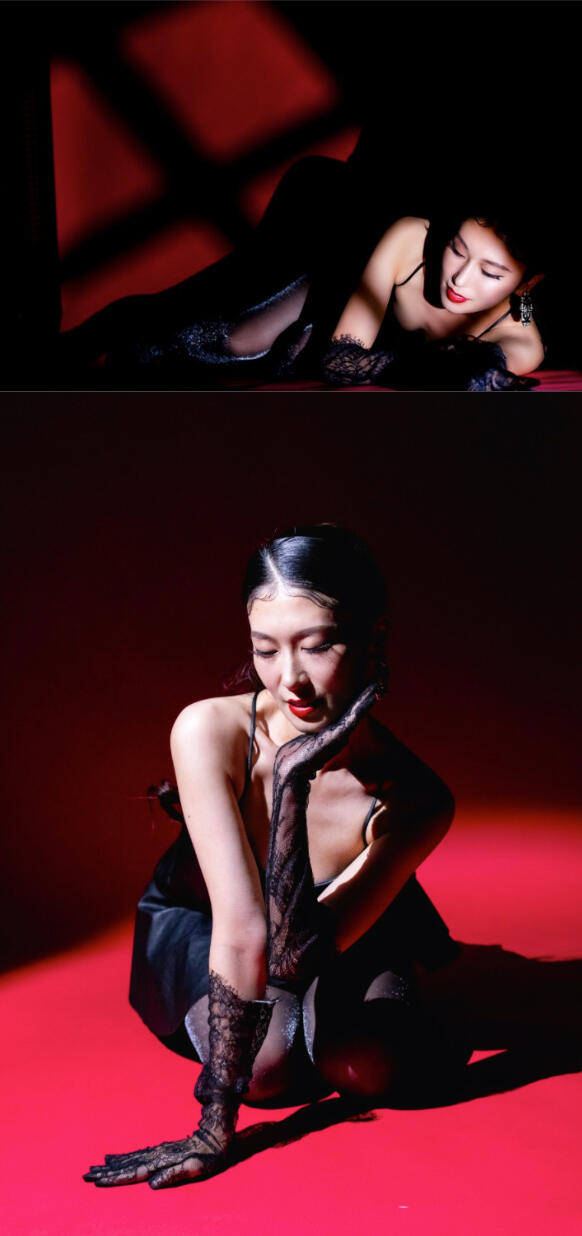 Gravity of sensuality : the profound weight and power of an acknowledged, autonomous feminine presence. It shows actively reclaiming space (the "masculine world") and self-determined safety and power.